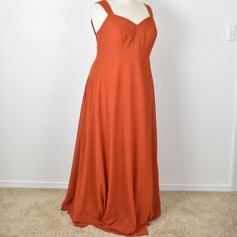 Azazie JULIE Burnt Orange A-Line Sweetheart Neckline Chiffon Dress - 20 - Picture 8 of 9